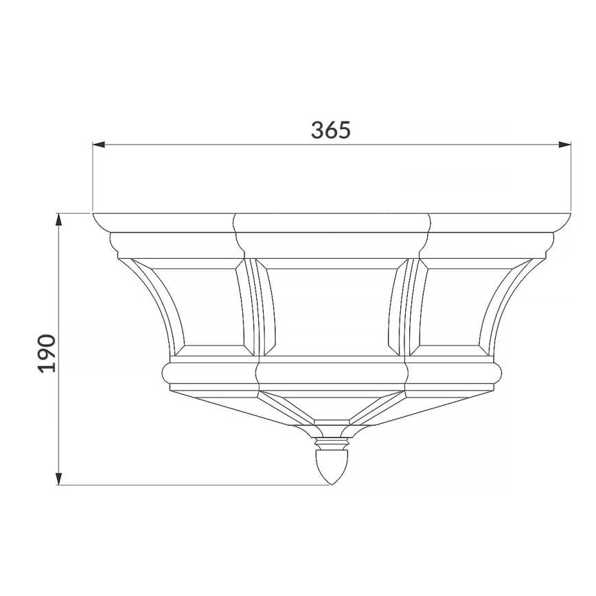 Elstead QZ-NEWBURY-F-PB - Φωτιστικό οροφής εξωτερικού χώρου NEWBURY 3xE14/40W/230V IP44