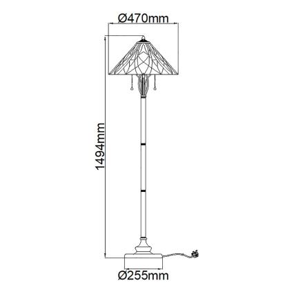 Elstead QZ-VICTORY-FL - Επιδαπέδια λάμπα VICTORY 2xE27/60W/230V