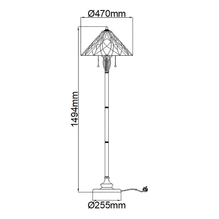 Elstead QZ-VICTORY-FL - Επιδαπέδια λάμπα VICTORY 2xE27/60W/230V