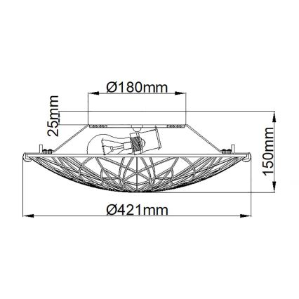 Elstead QZ-VICTORY-SF - Φωτιστικό οροφής VICTORY 2xE27/60W/230V