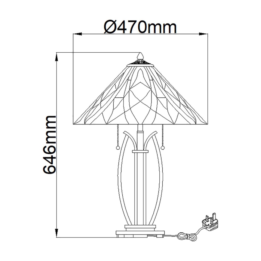 Elstead QZ-VICTORY-TL - Επιτραπέζια λάμπα VICTORY 2xE27/60W/230V