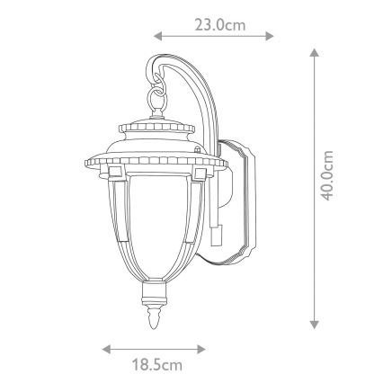 Elstead STL2-M-WB - Επιτοίχιο φωτιστικό εξωτερικού χώρου ST LOUIS 1xE27/100W/230V IP44