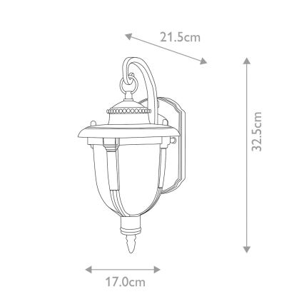 Elstead STL2-S-WB - Επιτοίχιο φωτιστικό εξωτερικού χώρου ST LOUIS 1xE27/100W/230V IP44