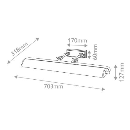 Elstead - Φωτιστικό για πίνακες WINCHFIELD 4xE14/40W/230V σε χρυσό