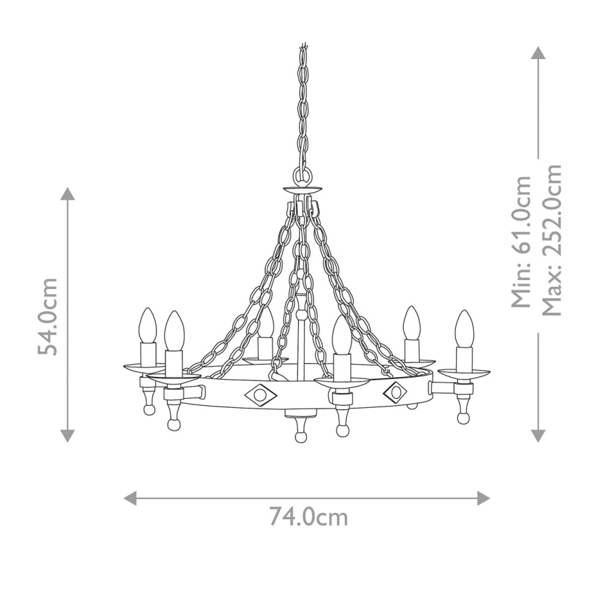 Elstead - Κρεμαστό φωτιστικό οροφής WARWICK 6xE14/60W/230V
