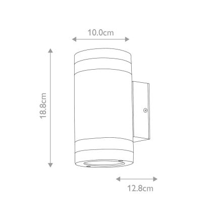 Elstead - Επιτοίχιο φωτιστικό εξωτερικού χώρου LED MAGNUS 2xGX53/9W/230V IP44