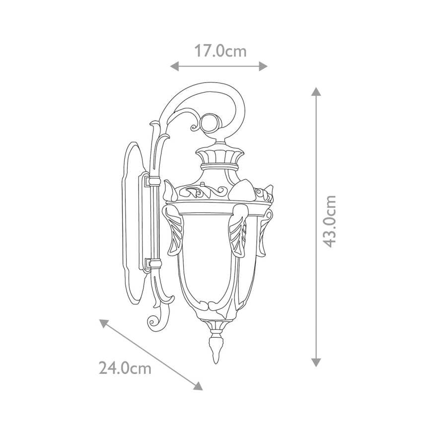 Elstead - Επιτοίχιο φωτιστικό εξωτερικού χώρου PHILADELPHIA 1xE27/100W/230V IP44