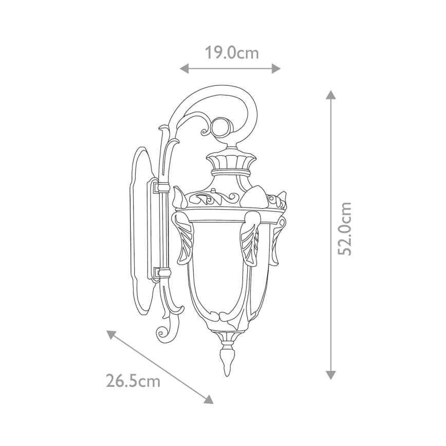 Elstead - Επιτοίχιο φωτιστικό εξωτερικού χώρου PHILADELPHIA 1xE27/100W/230V IP44 μαύρο