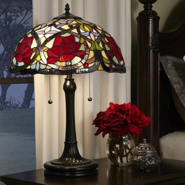 Elstead - Επιτραπέζιο φωτιστικό Tiffany LARISSA 2xE27/60W/230V