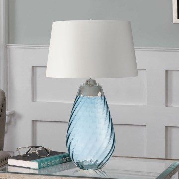 Elstead - Επιτραπέζιο φωτιστικό LED LENA 1xE27/40W/230V + 1xGU10/7W 74 cm μπλε/λευκό