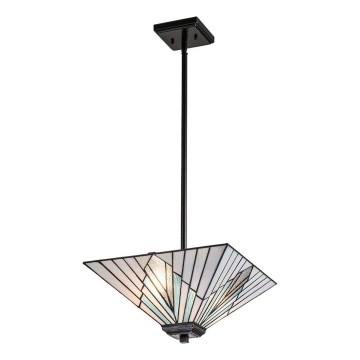 Elstead - Κλασικό φωτιστικό οροφής σε ράβδο Tiffany ALDERLEY 2xE27/60W/230V