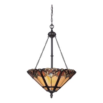 Elstead - Κρεμαστό φωτιστικό με αλυσίδα Tiffany BELLE 3xE27/100W/230V
