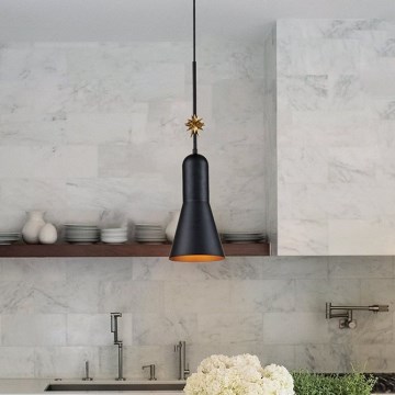Elstead - Κρεμαστό φωτιστικό οροφής ETOILE 1xE27/60W/230V διάμετρος 17,8 cm μαύρο