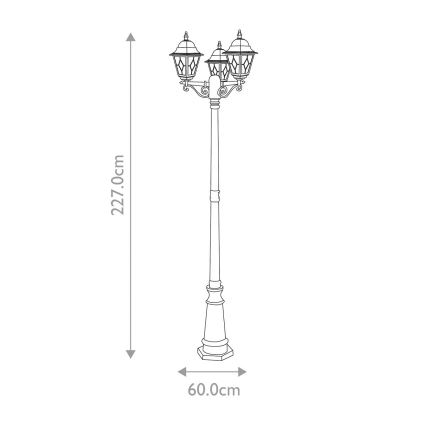 Elstead - Λάμπα εξωτερικού χώρου NORFOLK 3xE27/100W/230V IP43 μαύρο
