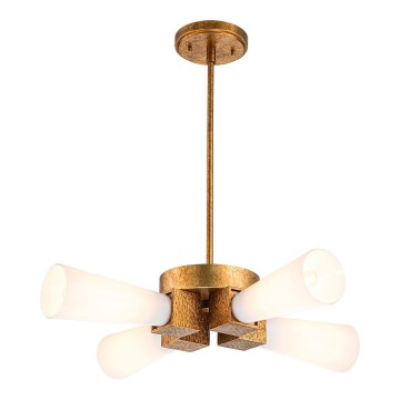 Elstead - Φωτιστικό οροφής σε ράβδο KRISTY 4xE27/40W/230V, χάλκινο