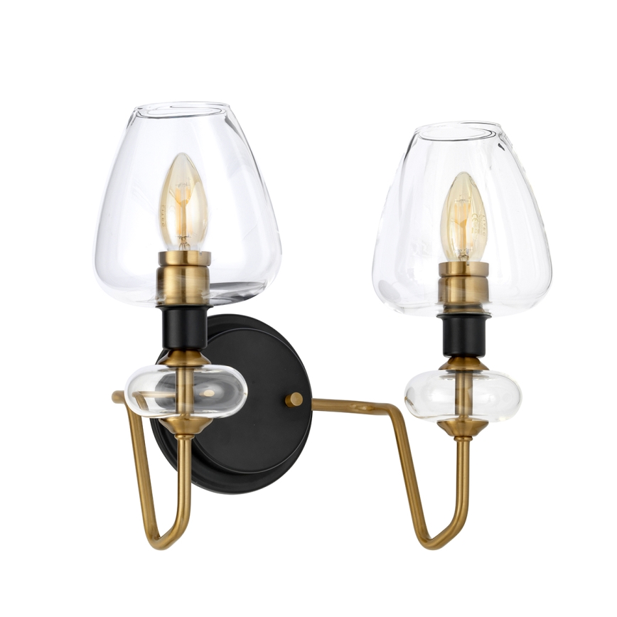 Elstead - Φωτιστικό τοίχου ARMAND 2xE14/40W/230V μαύρο/ορείχαλκος