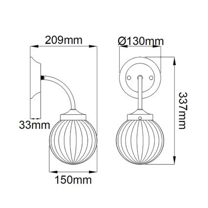 Elstead - Φωτιστικό τοίχου COSMOS 1xE14/60W/230V λευκό/ορείχαλκος