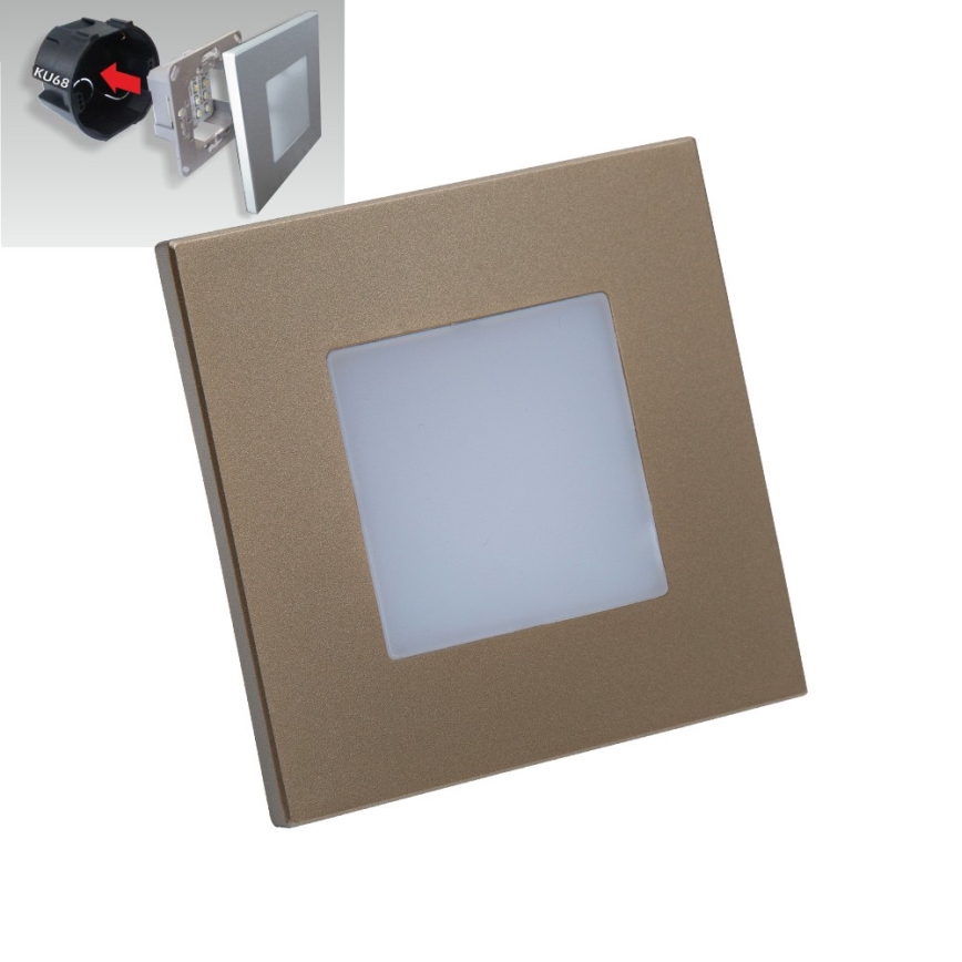 Emithor 48334 - LED Φωτιστικό σκάλας STEP LIGHT LED/1W/230V χρυσό