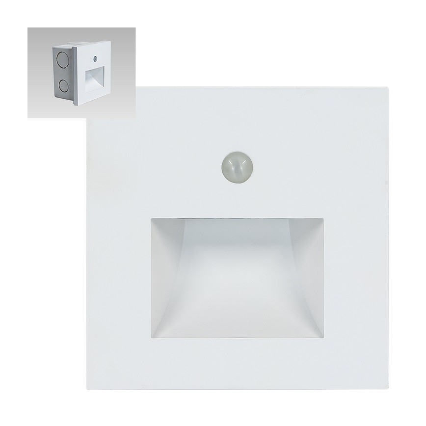 Emithor 70414 - LED φωτιστικό σκάλας με αισθητήρα SUNNY LED/1W/230V 4000K λευκό