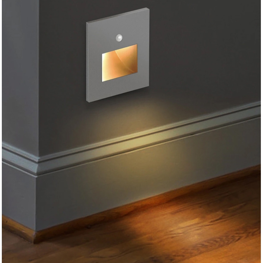Emithor 70416 - LED φωτιστικό σκάλας με αισθητήρα SUNNY LED/1W/230V 4000K γκρι