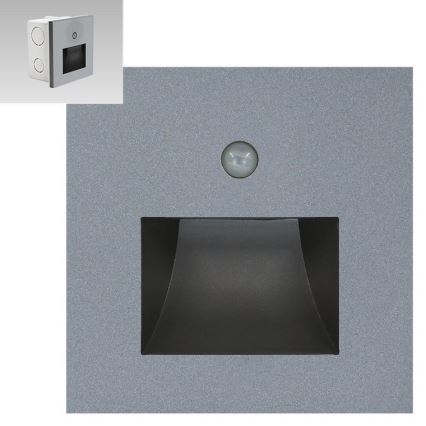 Emithor 70416 - LED φωτιστικό σκάλας με αισθητήρα SUNNY LED/1W/230V 4000K γκρι