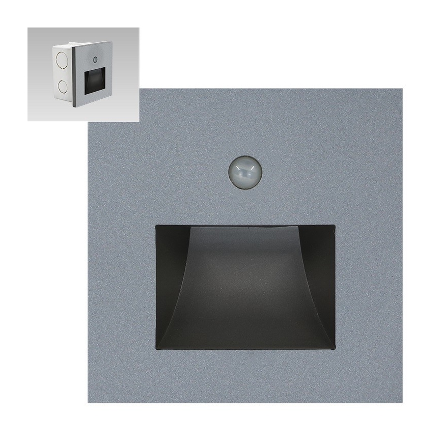 Emithor 70416 - LED φωτιστικό σκάλας με αισθητήρα SUNNY LED/1W/230V 4000K γκρι