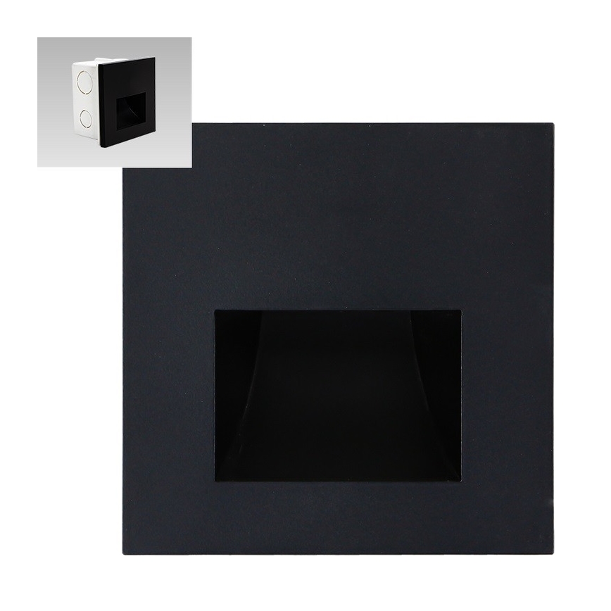 Emithor 70419 - LED φωτιστικό σκάλας SUNNY LED/1W/230V 4000K μαύρο