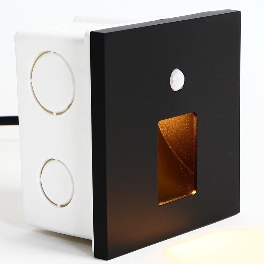 Emithor 70424 - LED φωτιστικό σκάλας με αισθητήρα VIX LED/1W/230V 4000K μαύρο