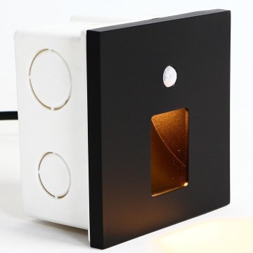 Emithor 70424 - LED φωτιστικό σκάλας με αισθητήρα VIX LED/1W/230V 4000K μαύρο