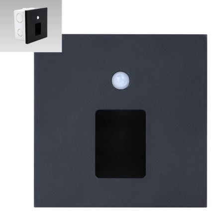 Emithor 70424 - LED φωτιστικό σκάλας με αισθητήρα VIX LED/1W/230V 4000K μαύρο
