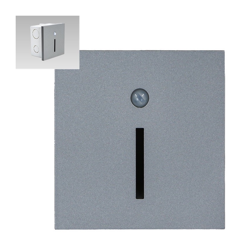 Emithor 70428 - LED φωτιστικό σκάλας με αισθητήρα LINE LED/1W/230V 4000K γκρι