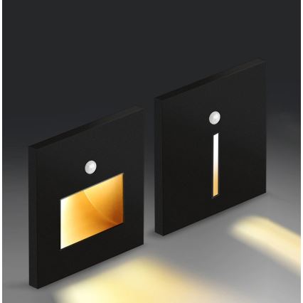 Emithor 70430 - LED φωτιστικό σκάλας με αισθητήρα LINE LED/1W/230V μαύρο