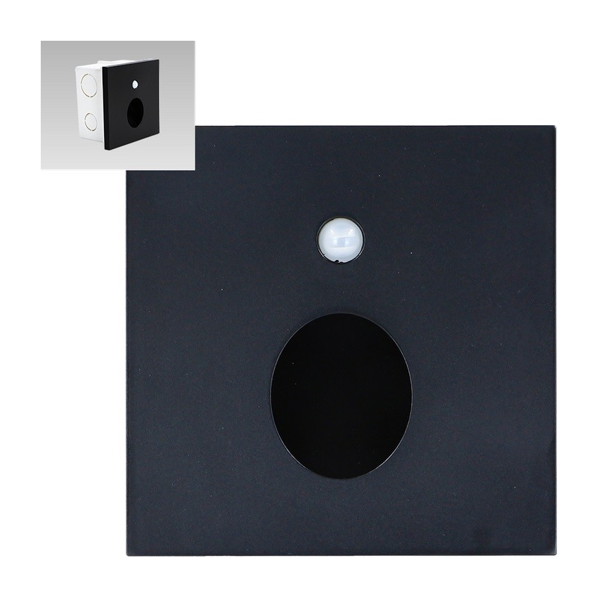 Emithor 70436 - LED φωτιστικό σκάλας με αισθητήρα OLIVE LED/1W/230V 4000K μαύρο