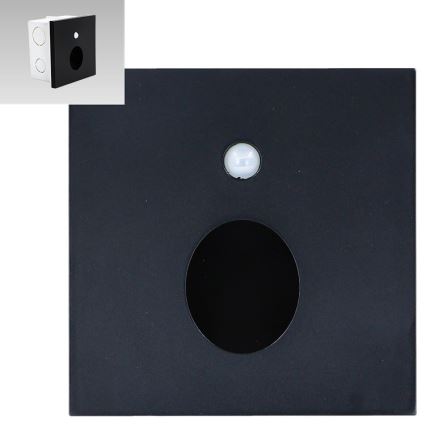 Emithor 70436 - Φωτιστικό σκάλας LED με αισθητήρα OLIVE LED/1W/230V 4000K μαύρο