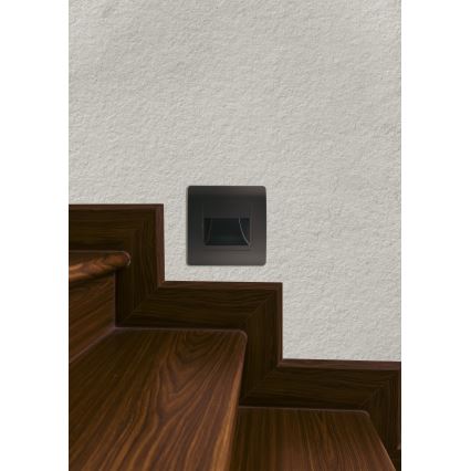 Emithor 70438 - LED φωτιστικό σκάλας STEP LIGHT LED/1W/230V 4000K μαύρο