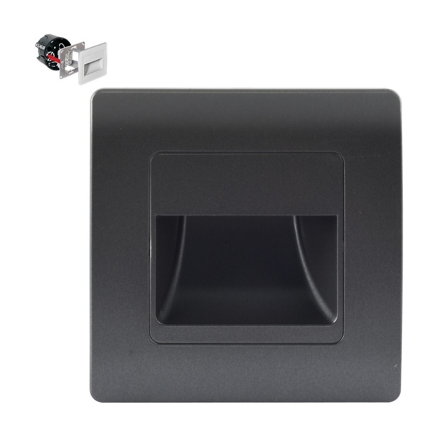 Emithor 70438 - LED φωτιστικό σκάλας STEP LIGHT LED/1W/230V 4000K μαύρο