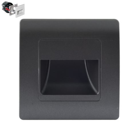 Emithor 70438 - LED φωτιστικό σκάλας STEP LIGHT LED/1W/230V 4000K μαύρο