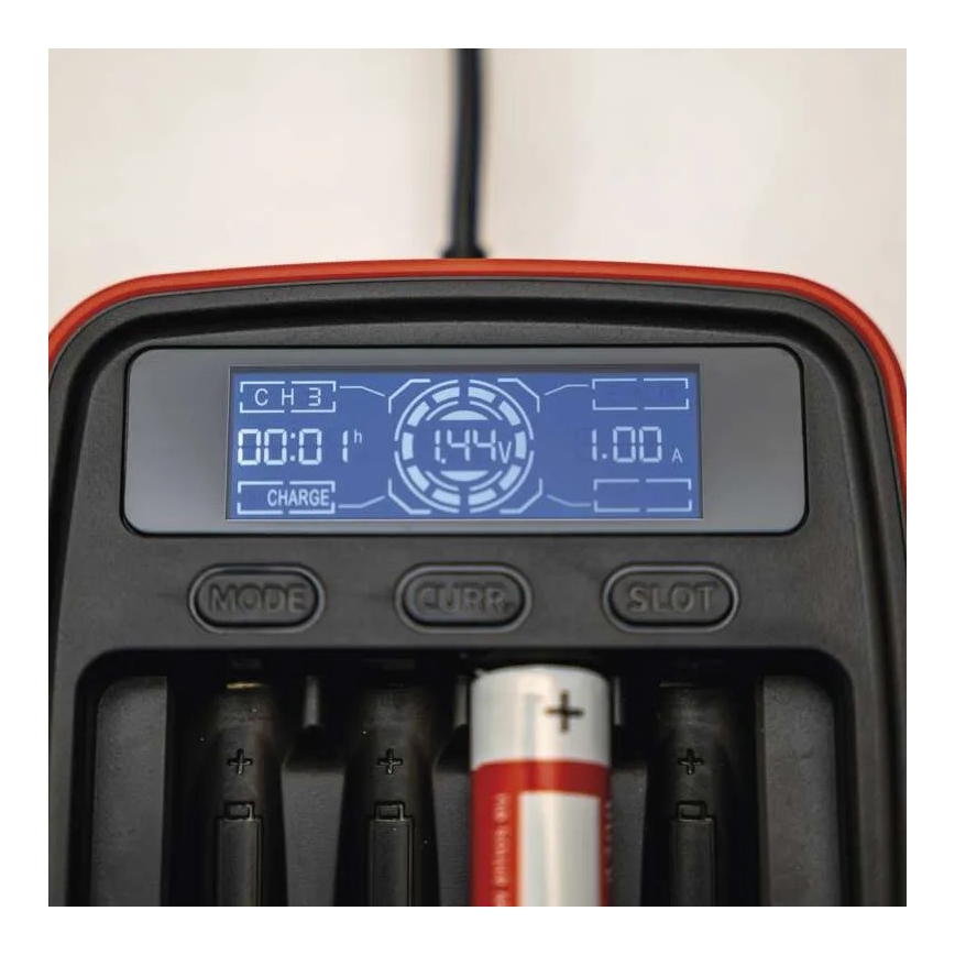 Φορτιστής μπαταρίας με οθόνη LCD 4xAA/AAA 5V