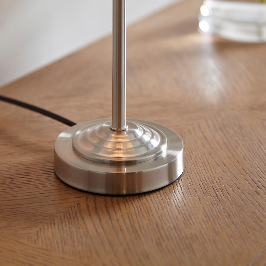 Endon 100646 - Επιτραπέζιο φωτιστικό HIGHCLERE 1xE14/7W/230V, μπεζ/ματ χρώμιο, διάμ. 25 cm