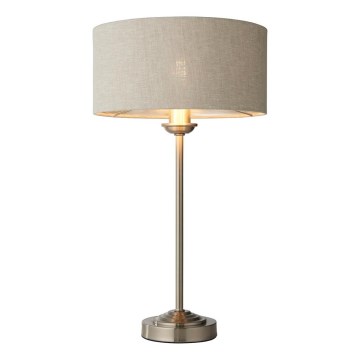 Endon 100646 - Επιτραπέζιο φωτιστικό HIGHCLERE 1xE14/7W/230V, μπεζ/ματ χρώμιο, διάμ. 25 cm