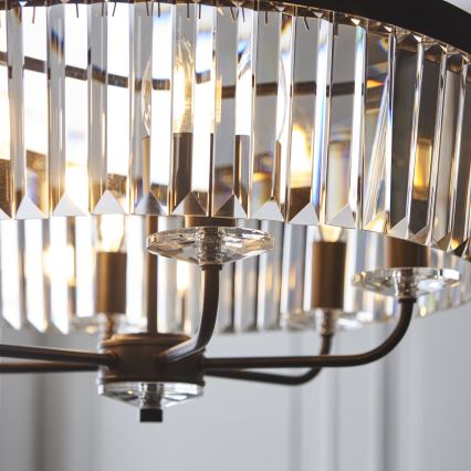 Endon 100711 - Κρεμαστό φωτιστικό με αλυσίδα CHESTERFIELD 6xE14/6W/230V Ø 55 cm μαύρο