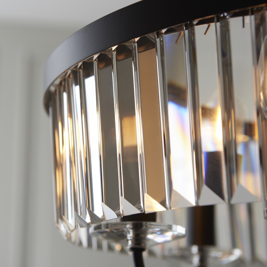 Endon 100711 - Κρεμαστό φωτιστικό με αλυσίδα CHESTERFIELD 6xE14/6W/230V Ø 55 cm μαύρο