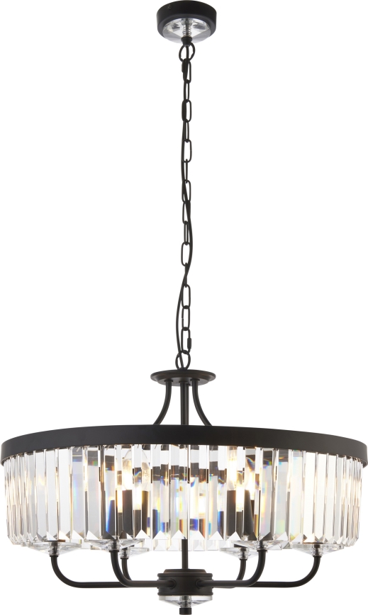 Endon 100711 - Κρεμαστό φωτιστικό με αλυσίδα CHESTERFIELD 6xE14/6W/230V Ø 55 cm μαύρο