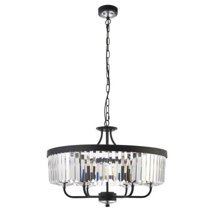 Endon 100711 - Κρεμαστό φωτιστικό με αλυσίδα CHESTERFIELD 6xE14/6W/230V Ø 55 cm μαύρο