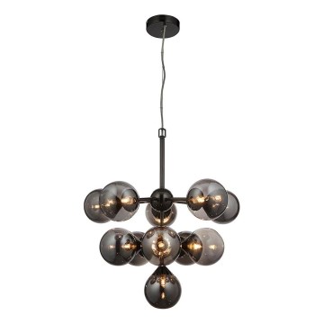 Endon 101147 - Κρεμαστό φωτιστικό σε καλώδιο OSCAR 11xG9/18W/230V μαύρο/καπνιστό