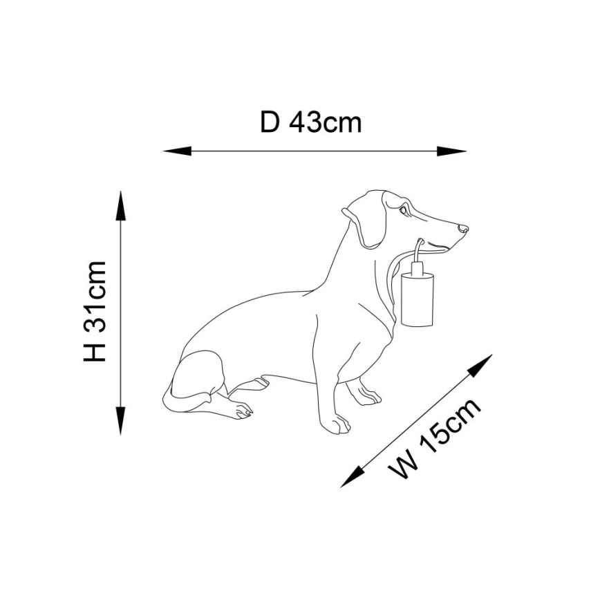 Endon 101187 - Eπιτραπέζιο φωτιστικό DACHSHUND 1xE27/10W/230V χρυσό