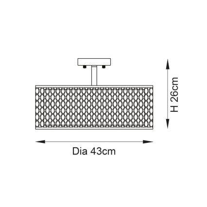 Endon 101568 - Πλαφονιέρα οροφής CORDERO 3xE27/10W/230V χρυσό