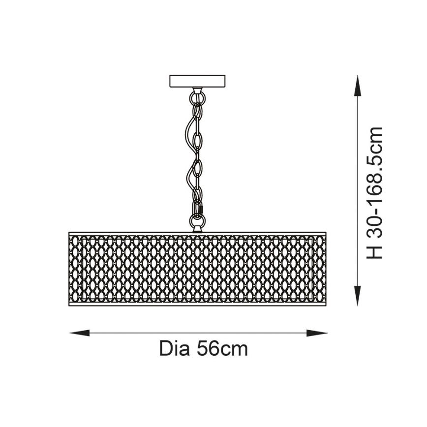 Endon 101569 - Κρεμαστό φωτιστικό με αλυσίδα CORDERO 3xE27/10W/230V χρυσό