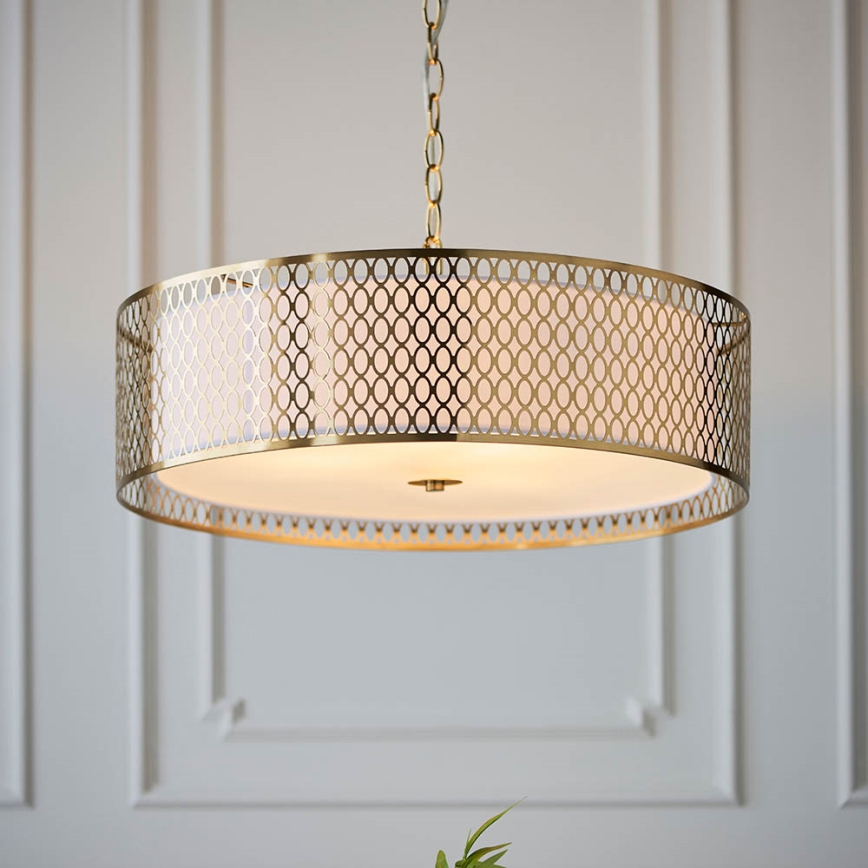 Endon 101569 - Κρεμαστό φωτιστικό με αλυσίδα CORDERO 3xE27/10W/230V χρυσό