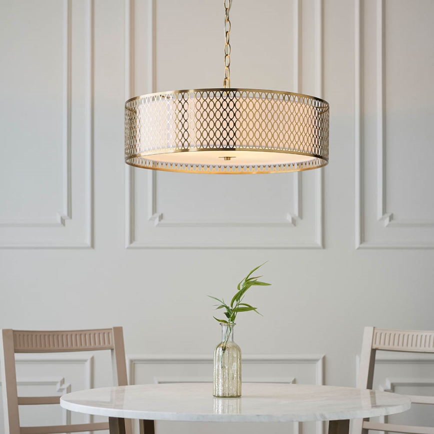 Endon 101569 - Κρεμαστό φωτιστικό με αλυσίδα CORDERO 3xE27/10W/230V χρυσό